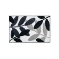 Tapis de bain tufté moderne avec motif de feuilles noires et grises, antidérapant absorbant. - 40x60cm / Noir
