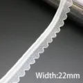 White Elastic Lace Trim 22mm Scalloped Edge Sewing Ribbon for DIY Craft Accessory - 22mm