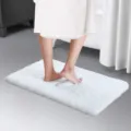 Tapis de bain blanc en microfibre, descente de douche moelleuse absorbante, tapis antidérapant. - 40x60cm / Blanc