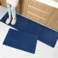 Blue Kitchen Mat Set Non-Slip Absorbent Floor Rug for Home Kitchen Bathroom Decor - 40*60cm / Dark Blue