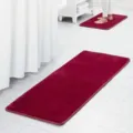 Tapis de bain en mousse à mémoire bourgogne absorbant antidérapant pour salle de bain maison - Bordeaux