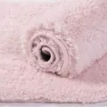 Thick pink shaggy bath mat, absorbent microfiber tufted non-slip floor rug for bathroom. - Pink Customized
