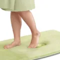 Tapis de bain en mousse à mémoire vert clair, tapis de sol absorbant antidérapant pour chambre. - Jaune-vert