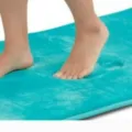 Tapis de bain absorbant en mousse à mémoire de forme pour salle de bain antidérapant. - Bleu sarcelle