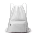 Waterproof white drawstring backpack gym sack lightweight sports daypack for men and women - S / White