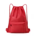 Red lightweight waterproof drawstring backpack sports gym sack for travel fitness hiking. - S / Red
