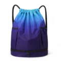Blue purple gradient drawstring swim bag dry wet separation backpack sports gym travel sack. - Cui Cyan and Blue Gradient