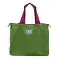 Foldable large capacity shopping tote bag with purple straps and drawstring closure daily use. - S / NL Dark Green