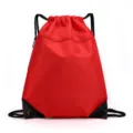 Red drawstring backpack with front zipper pocket, lightweight sports gym bag for outdoor. - Small Size 45*34cm / Red