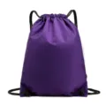 Purple drawstring backpack lightweight gym sack sports fitness nylon pack for outdoor travel. - Small Size (45*34cm) / Purple