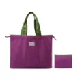 Grand sac cabas pliable de course avec pochette de rangement pour voyage et usage quotidien. - Violet