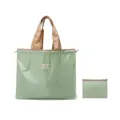 Grand sac cabas de shopping pliable pour femme, sac de rangement de voyage portable. - Vert Haricot