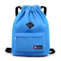 Waterproof drawstring backpack lightweight sports fitness gym bag casual daypack for travel - Ximo Lake Blue