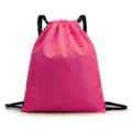 Waterproof polyester drawstring bag gym sack sports backpack for outdoor training storage. - Rose Red