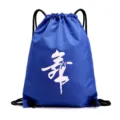 Blue drawstring dance backpack for kids girls ballet sports storage school bag daily use - K Royal Blue Dance Character