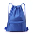 Blauer wasserdichter Kordelzug Rucksack, leichte Sporttasche mit praktischer Vordertasche. - Saphirblau