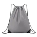 Gray drawstring backpack variant, durable 210D polyester material, ideal for sports and travel. - 210 Gray