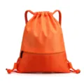 Oranger leichter Kordelzug Sport Turnbeutel Rucksack mit Wabenmuster und Fronttasche. - Klein 45*34 / Orange