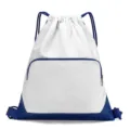 Sac à dos à cordon imperméable et léger pour le sport et la gym en couleur blanc et bleu - S / 019 Blanc