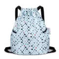 Sac à dos à cordon bleu léger avec joli motif de dessin animé pour école et voyage - Imprimé Pas de Mémoire