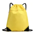 Yellow Drawstring Backpack Gym Sack Lightweight Sport Bag with Front Zipper Pocket - Small Size 45*34cm / Yellow