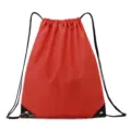 Red drawstring backpack for gym sports, lightweight polyester folding storage sack. - S / Red
