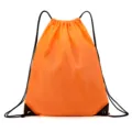 Bright orange drawstring backpack gym sack portable lightweight polyester sports storage bag - S / 210 Orange
