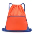 Lightweight orange blue drawstring backpack waterproof sports gym bag for travel daily outdoor use. - 019 Orange