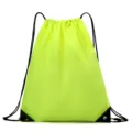 Fluorescent green drawstring backpack, lightweight nylon cinch sack for sports and travel. - S / 210 Neon Green