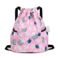 Sac a dos cordon impression chat mignon impermeable oxford sac d'ecole enfants leger quotidien - Imprimé Chat