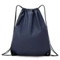 Dark blue waterproof fabric drawstring backpack, lightweight cinch sack for sports gym and travel. - S / 210 Dark Blue