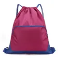Lightweight waterproof drawstring backpack, large capacity sports gym bag for travel fitness. - Style 019 Fuchsia