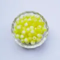 Detailed 6mm yellow white swirl acrylic loose beads in a clear bowl for DIY jewelry making. - 6mm / Light Yellow