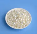 Perle mezze tonde piatte ABS colore ab perle artigianali DIY iridescenti per custodia telefono. - 16 mm 500 pz/confezione / Bianco avorio