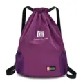 Purple Drawstring Backpack Gym Sports Bag Casual Lightweight Travel Rucksack for Men Women - Mesh Bag Purple