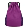 Purple drawstring backpack gym sports travel bag variant, durable fabric and comfortable straps - Blank Mesh Bag Purple