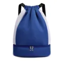 Sac a dos de sport cordon bleu et blanc avec compartiment a chaussures inferieur. - Bleu