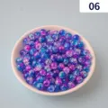 Blue and pink acrylic crackle beads for DIY jewelry making, stunning two-tone beaded accessories. - 6#
