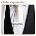Elegant silver stainless steel tie clip with Father of the Groom engraving for wedding - 新郎父亲款式(Father of the Groom)