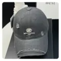 Verwaschene schwarze Baseballkappe mit Stickerei und stilvollem ovalem Logo für Damen. - Dunkelgrau