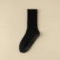 Calcetines de yoga antideslizantes mujer media caña suela silicona masaje deporte negro - Negro