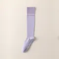 Chaussettes de sport longues violettes pour yoga, course et fitness avec semelle antidérapante. - Taille unique / Violet Taro