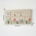 Pastoral wooden key holder with floral design and three hooks in natural wood - Rectangular key box-pastoral style wood color