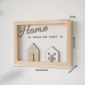Pastoral wooden frame home decor with Home is where the heart is quote 24x18x2cm - Sweet Home Style / 24x18x2cm
