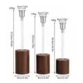 Nordic wooden candle holders set with dimensions in 10.8, 10, and 9.3 inch heights - Style with Bells / Three-Piece Set