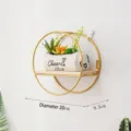 Modern gold circular iron wall shelf with wood base for home decor and storage - Small Round / Diameter 20cm / Gold