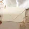 Vintage textured paper envelope for retro love letters, wedding invitations, and stationery sets. - 1 Wood Grain Off-White Envelope / Off White
