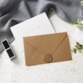 Burlap texture wax seal envelope and greeting card set for birthdays, weddings and holidays. - Happy New Year 1 Set
