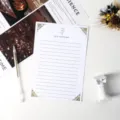 Vintage hot-stamped lined stationery letter paper with rose design for writing romantic love letters. - Rose Bronzing Letter Paper - White / 100 Pieces/Pack