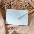 Light blue textured envelope detail shot, elegant western style stationery for handwritten letters and cards. - Light Blue Envelope 1pc
